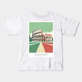 Minimal Retro Vintage Rome Colosseum Travel Poster Kids T-Shirt